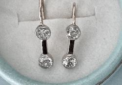 Edwardian Pretty Diamond Drop Earrings 