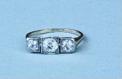 Edwardian Three Stone Diamond Engagement Ring