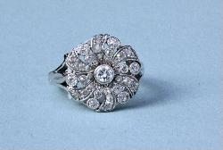 Fabulous  Diamond Cluster Engagement Ring  Vintage