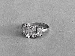 Fabulous Emerald -cut Silver Ring