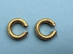 Fine Quality Vintage 18ct Gold Hoop Earrings