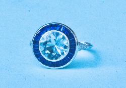 Glamorous Aquamarine And Sapphire Target Cocktail Ring