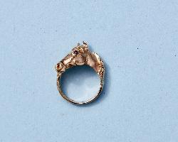 Gold Horse Head Pinkie Ring