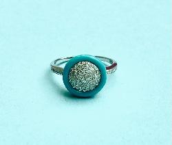 Gorgeous Diamond And Enamel Ring