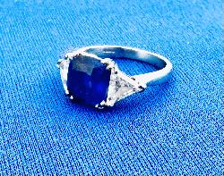 Gorgeous Sapphire And Diamond Engagement Ring.