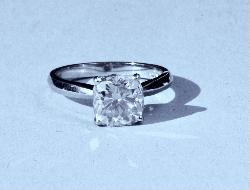 Huge Cushion-cut Solitaire Diamond Engagement Ring