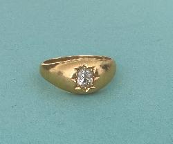 Mans Diamond Vintage Signet Ring