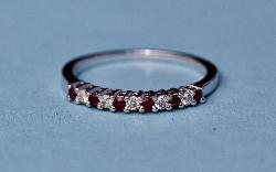 Modern Ruby And Diamond Half Eternity Ring