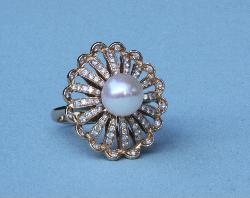Pearl And Diamond Cocktail Ring
