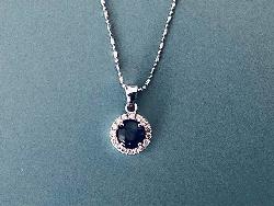 Pretty Sapphire And Diamond Pendant