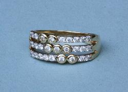 Pretty Three Row Diamond Eternity Ring