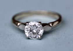 Pretty Vintage Solitaire Diamond Engagement Ring