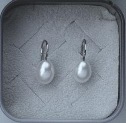 Retro Cultured Pearl Drop Earrings