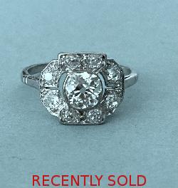  Art Deco Diamond Engagement Ring