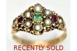 15ct Antique Gem Set Ring