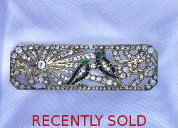 Art Deco Diamond Love Bird Brooch