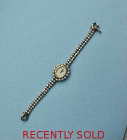 Bueche Girod Ladies Pearls And Gold Wrist Watch