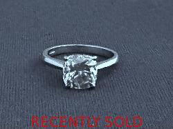 Cushion Cut Solitaire Diamond Ring