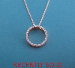 Dainty Diamond Hoop Pendant And Chain