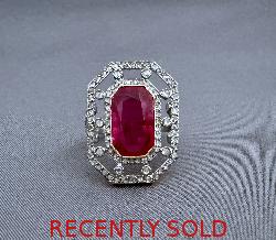 Edwardian Regal Ruby And Rose-cut Diamond Ring