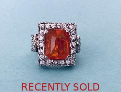 Fabulous Fire Opal And Diamond Ring