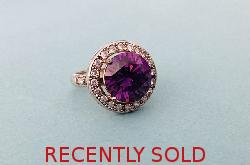 Large Round Amethyst Ring