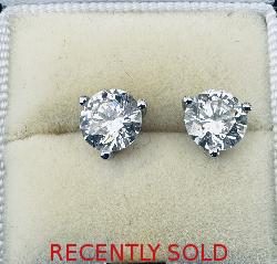 Platinum Set Diamond Stud Earrings