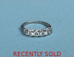 Platinum Six Diamond Hoop Ring