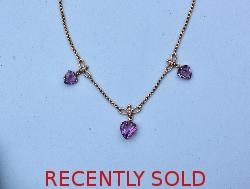 Pretty Vintage Amethyst And Seed Pearl Heart  Necklace. 