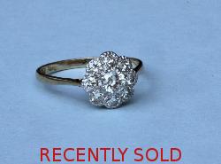 Pretty Vintage Daisy Diamond Cluster Engagement Ring