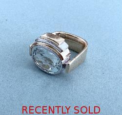 Retro Aquamarine Cocktail Ring