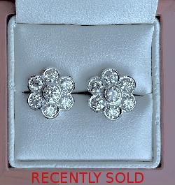 Stunning Diamond Daisy Cluster Earrings