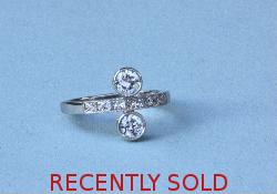 Stylish Double Diamond Engagement Ring