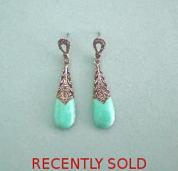 Turquoise And Marcasite Earrings