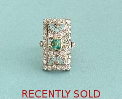Unusual Retro Emerald And Diamond Ring