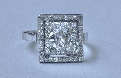 Stunning Antique Huge Diamond Engagement Ring