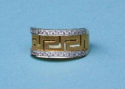 Stylish Diamond Greek Pattern Band Ring