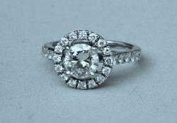 Stylish Diamond Halo Engagement Ring