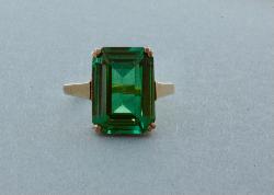 Super Green Synthetic Spinel  Cocktail Ring