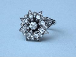 Vintage Diamond Flower Engagement Ring