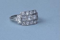 Vintage Diamond Geometric Ring