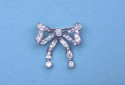 Vintage Diamond Tied Ribbon Bow Brooch