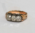 Victorian 3 Stone Diamond Engagement Ring